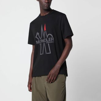 Moncler Black cotton T-shirt with logo