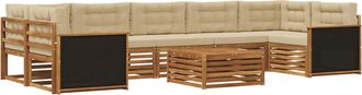vidaXL Conjunto De Sof&aacute;s De Exterior 8 Uds. Natural Y Beige Vidaxl