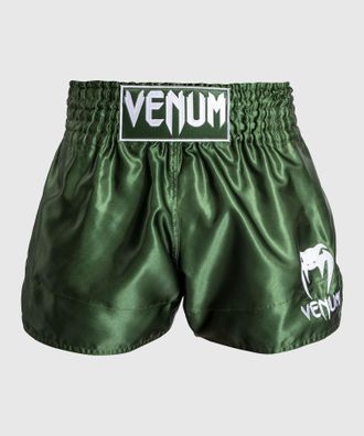 OEM Pantalones Cortos Venum Muay Thai Cl&aacute;sicos Color Caqui/blanco, Talla M