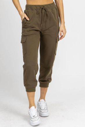 Hem & Thread Cargo Relaxed Joggers In Olive