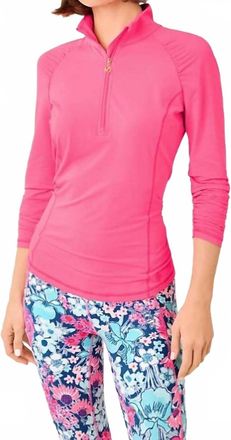 Lilly Pulitzer Justine Upf 50+ Half Zip Jacket In Cherry Blossom Pink