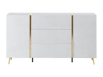 VENTE-UNIQUE.COM Aparador melamina blanco, dorado