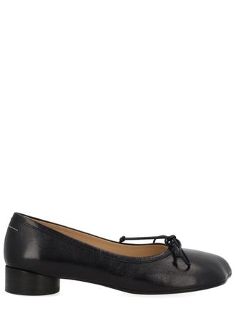 Maison Margiela Anatomical Toe Bow Detail Leather Ballerina Flats