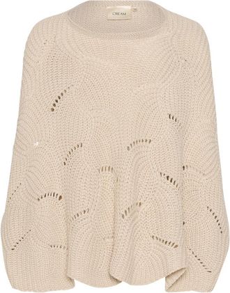 Cream Crmistletoe Gebreide Poncho - Dames - Ponchos - Beige - ONE Size - Jassen