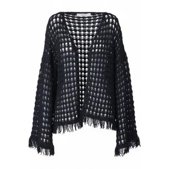 Jucca Cardigans, female, Black, Size: M Cardigan in maglia a rete