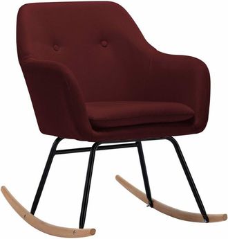 vidaXL Silla Mecedora De Tela Rojo Vino Tinto Vidaxl