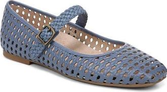 Vionic Alameda Woven Mary Jane Flat in Pacific Blue Leather at Nordstrom, Size 8