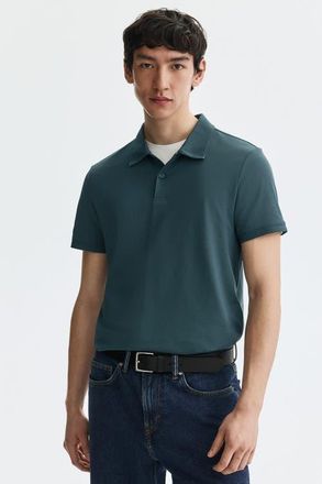 H&M Coolmax Slim Fit Polo Shirt in Teal at Nordstrom, Size Xx-Large