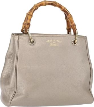 Gucci Pre-owned Vintage Handtas - Dames - Vintage Handtas - Grijs - ONE Size - Leer - Vintage