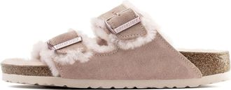 Birkenstock (WMNS) Birkenstock Arizona Shearling Suede Leather Sandals Light Rose 1020389