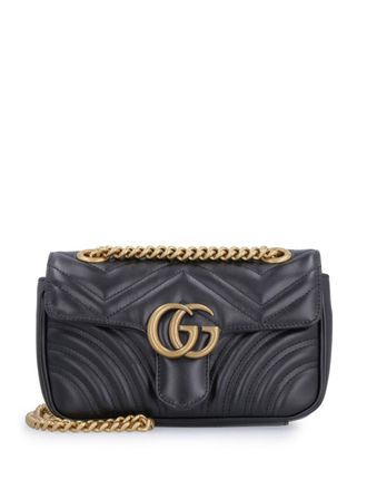 Gucci mini GG Marmont shoulder bag - women - Calf Leather - One Size - Black