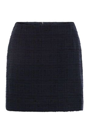 Tagliatore Womens Tweed Short Skirt - Navy Cotton - Size EU 44 (Womens)
