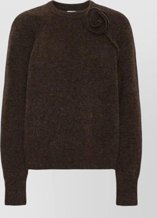 Rotate floral-detail ribbed-knit sweater