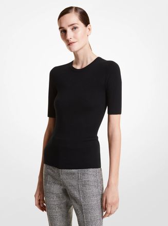 Michael Kors Cashmere Three-Quarter Sleeve Sweater