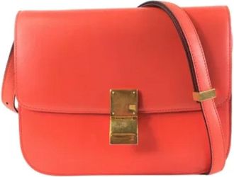 Celine Pre-owned Leather celine-bags - Dames - Vintage Schoudertas - Oranje - ONE Size - Leer - Vintage