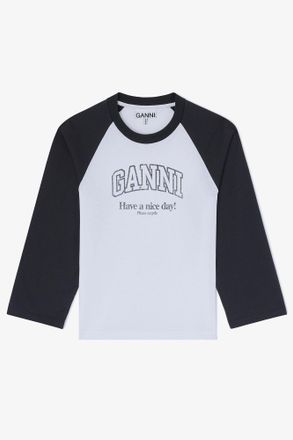 Ganni White Basic T-shirt - Size S Organic Cotton