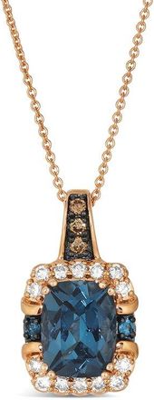 Le Vian 14K Rose Gold 2.47 Ct. Tw. Diamond & London Blue Topaz Drop Pendant