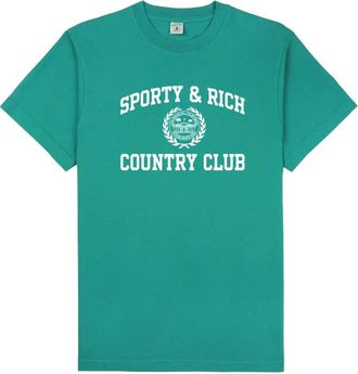 Sporty & Rich T-shirt crop con stampa grafica - Verde