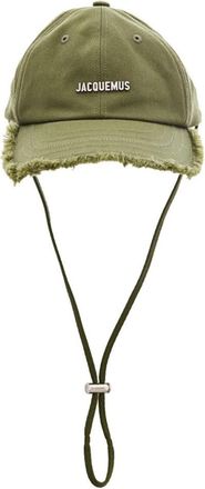 Jacquemus Olive Textured Logo Baseball Hat