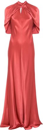 Alberta Ferretti draped maxi dress - women - Silk/Acetate - 40 - Pink