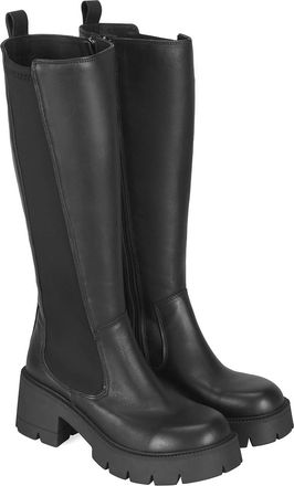 Desa Woman Over-the-Knee Boots - Textile Lining, 5 cm Block Heel, Slip-On, Breathable | Black - 37