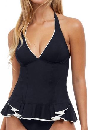 Gottex Belle Curve Halter Tankini In Black /white