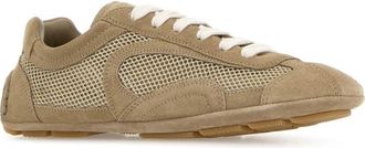 Prada Womens Beige Suede And Mesh Montecarlo Sneakers Deserto
