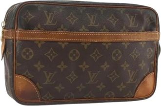 Louis Vuitton Pre-owned Compiegne 28 Clutch - Dames - Vintage Clutch - Bruin - ONE Size - Leer - Vintage