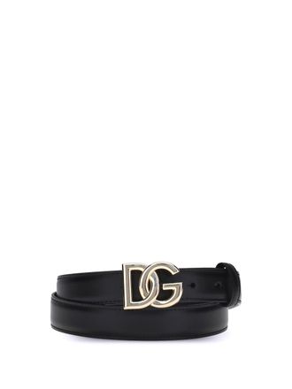Dolce & Gabbana Womens Leather Belt Black Calf