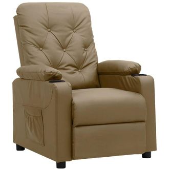 vidaXL Sill&oacute;n Reclinable De Cuero Sint&eacute;tico Color Capuchino Vidaxl