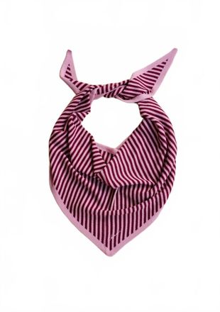 TBCo Womens Large Merino Triangle Scarf In Pink Stripe