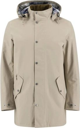 Barbour Jassen, Heren, Beige, S, Katoen, Waterdichte Mac met Afneembare Capuchon