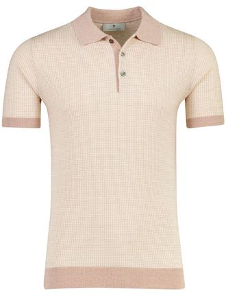 Thomas Maine Poloshirt Thomas Maine roze met wit print merinowol