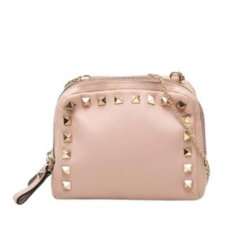 Valentino Pre-owned Studded Leather Crossbody Bag - Dames - Pre-owned - Roze - Maat: ONE Size Leer