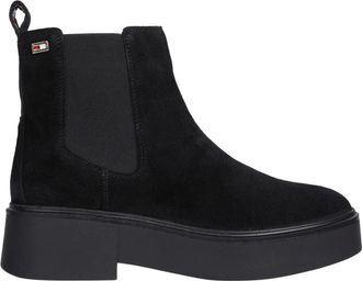 Tommy Hilfiger Schoenen, Dames, Zwart, 36 EU, Su&egrave;de, Tonal Suede Chunky Chelsea Boot