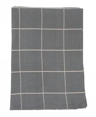 Creative Co-op Woven Cotton Tablecloth With Grid Pattern In Grey