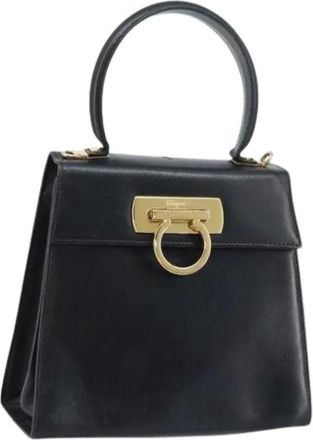 Ferragamo Pre-owned Leren Handtas - Dames - Vintage Handtas - Zwart - ONE Size - Leer - Vintage