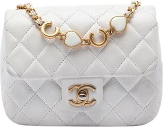 Chanel Pre-owned Mini Flap Bag - Dames - Vintage Mini Tas - Wit - ONE Size - Leer - Vintage