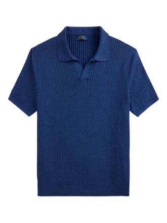 Polo Ralph Lauren collared ribbed T-shirt - Blue