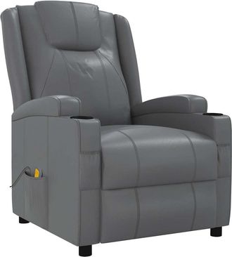 vidaXL Vidaxl - Sill&oacute;n De Masaje De Cuero Sint&eacute;tico Gris Antracita
