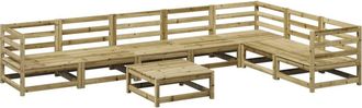 vidaXL Juego De Sof&aacute;s De Jard&iacute;n 8 Pzas Madera De Pino Impregnada Vidaxl