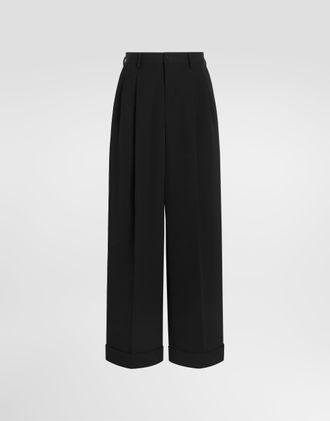 Dolce & Gabbana Wool Gabardine Trousers - Man Pants And Shorts Black Wool 50