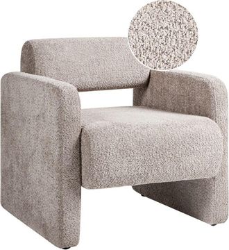 Beliani Beliani - Sill&oacute;n De Boucl&eacute; Decorativo De Estilo Retro Para Sala De Estar Beige Hallsberg