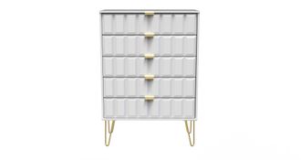 Welcome Furniture Hanover Ready Assembled 5 Drawer Chest in White Matt - Welcome Furniture | TJ Hughes
