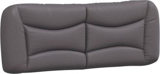 vidaXL Cabecero De Cama Acolchado Cuero Sint&eacute;tico Gris 140 Cm Vidaxl