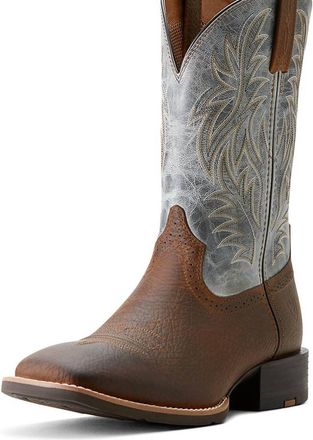 Ariat Mens Sport Wide Square Toe Cowboy Boot In Earth/glacier Blue