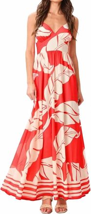 Flying Tomato Printed Woven Maxi Dress In Red