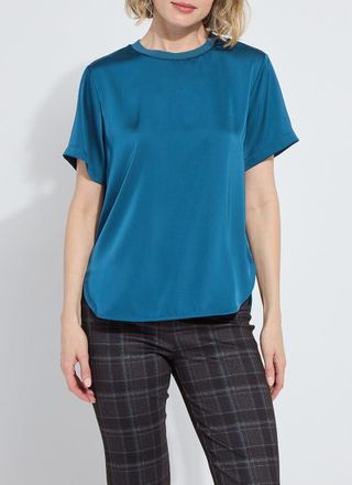 Lyss&eacute; Aline Crew Neck Mix Media Top