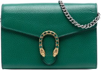 Gucci Pre-owned Womens Leather Dionysus Wallet On Chain - Dark Green - One Size