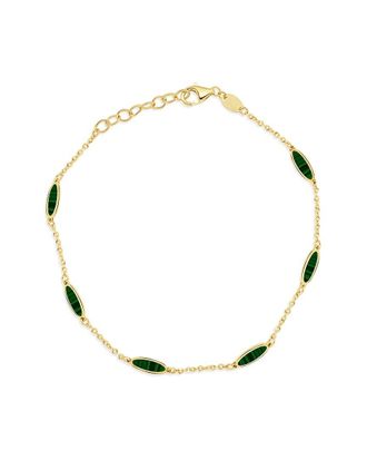 Italian Gold, Inc 14K Malachite Bar Chain Bracelet